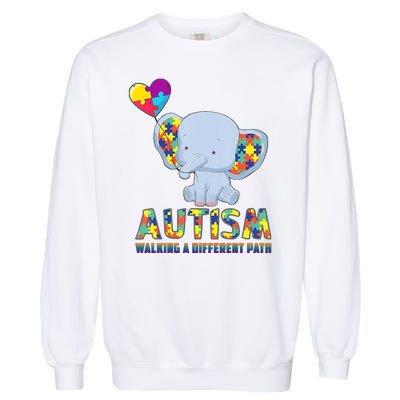 Autism Walking A Different Path Elephant Garment-Dyed Sweatshirt