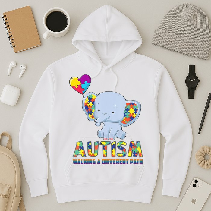 Autism Walking A Different Path Elephant Hoodie