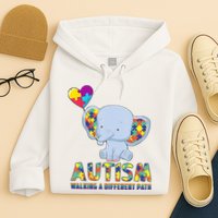 Autism Walking A Different Path Elephant Hoodie