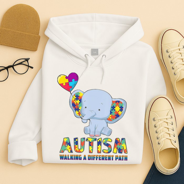 Autism Walking A Different Path Elephant Hoodie