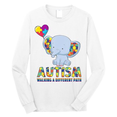 Autism Walking A Different Path Elephant Long Sleeve Shirt