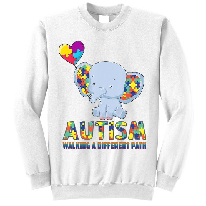 Autism Walking A Different Path Elephant Sweatshirt