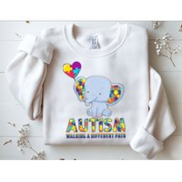 Autism Walking A Different Path Elephant Sweatshirt