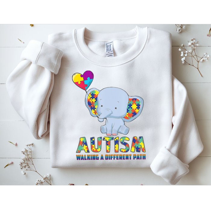 Autism Walking A Different Path Elephant Sweatshirt