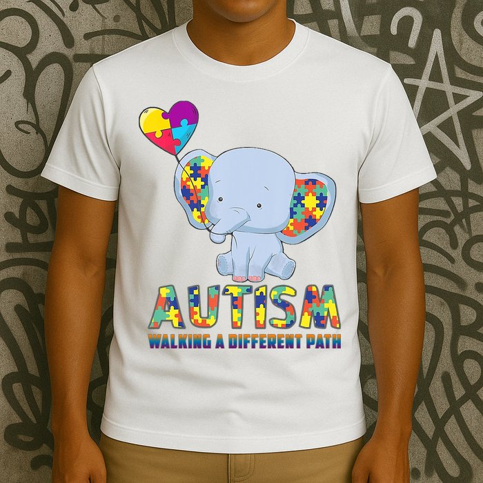 Autism Walking A Different Path Elephant T-Shirt