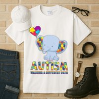 Autism Walking A Different Path Elephant Tall T-Shirt