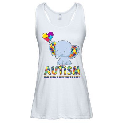 Autism Walking A Different Path Elephant Ladies Essential Flowy Tank