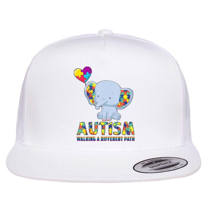 Autism Walking A Different Path Elephant Flatbill Hat