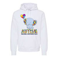 Autism Walking A Different Path Elephant Premium Hoodie