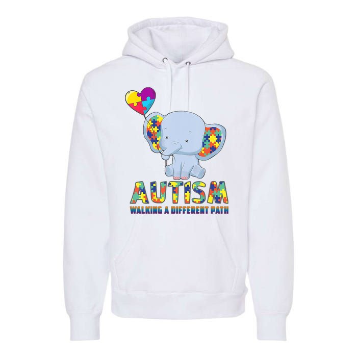 Autism Walking A Different Path Elephant Premium Hoodie