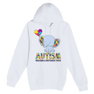 Autism Walking A Different Path Elephant Premium Pullover Hoodie