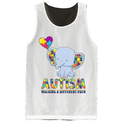 Autism Walking A Different Path Elephant Mesh Reversible Basketball Jersey Tank