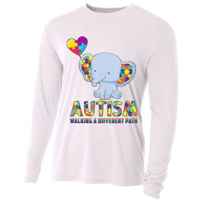 Autism Walking A Different Path Elephant Cooling Performance Long Sleeve Crew