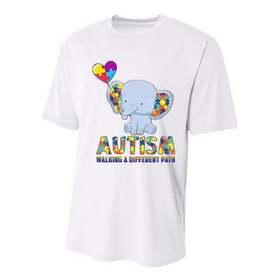 Autism Walking A Different Path Elephant Youth Performance Sprint T-Shirt