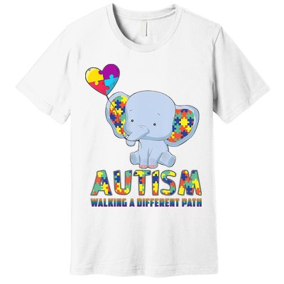 Autism Walking A Different Path Elephant Premium T-Shirt