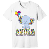Autism Walking A Different Path Elephant Premium T-Shirt