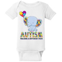 Autism Walking A Different Path Elephant Baby Bodysuit