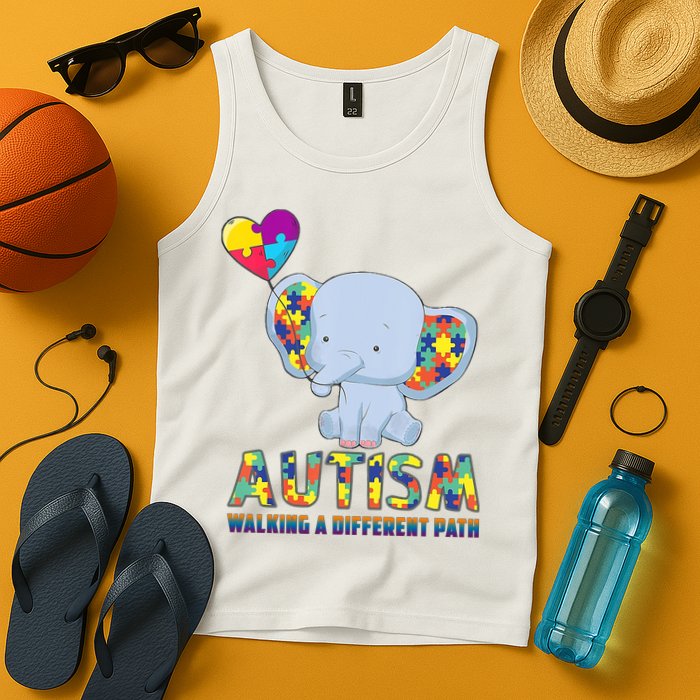 Autism Walking A Different Path Elephant Tank Top
