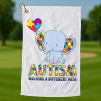 Autism Walking A Different Path Elephant Golf Towel