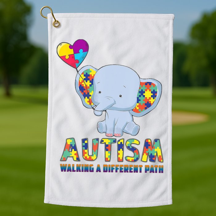 Autism Walking A Different Path Elephant Golf Towel