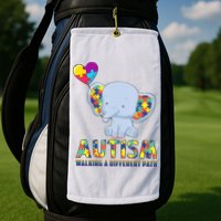 Autism Walking A Different Path Elephant Golf Towel
