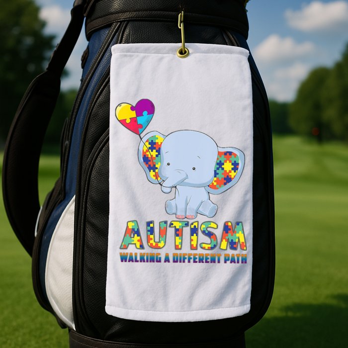 Autism Walking A Different Path Elephant Golf Towel