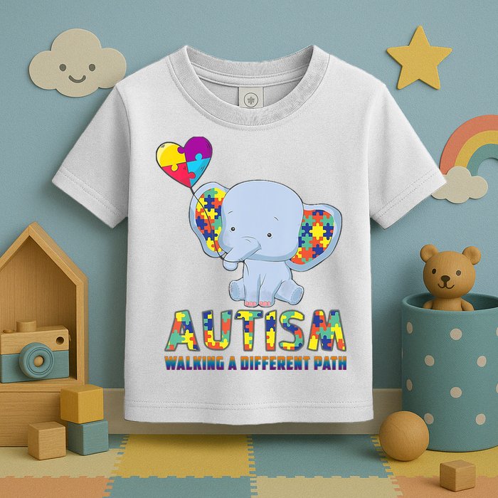 Autism Walking A Different Path Elephant Toddler T-Shirt