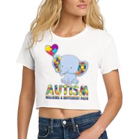 Autism Walking A Different Path Elephant Crop Top