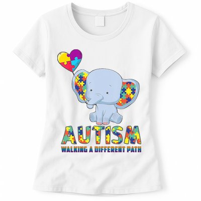 Autism Walking A Different Path Elephant Womens T-Shirt