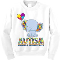 Autism Walking A Different Path Elephant Kids Sweatshirt
