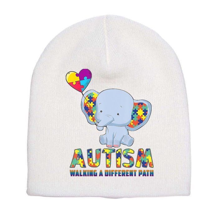 Autism Walking A Different Path Elephant Short Acrylic Beanie
