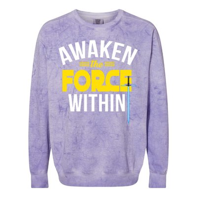 Awaken The Force Within Christian Colorblast Crewneck Sweatshirt