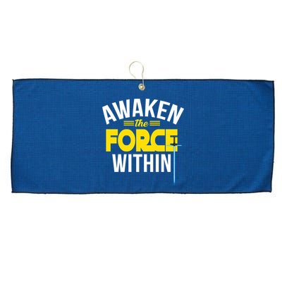 Awaken The Force Within Christian Large Microfiber Waffle Golf Towel
