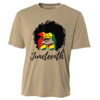 Afro Woman Black Queen African American History Juneteenth Cooling Performance Crew T-Shirt