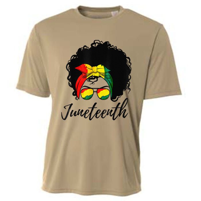 Afro Woman Black Queen African American History Juneteenth Cooling Performance Crew T-Shirt