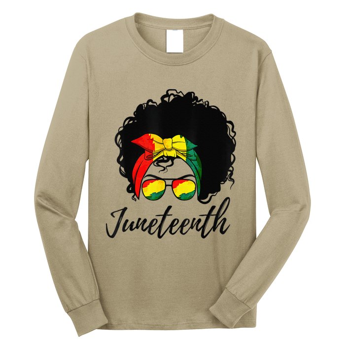 Afro Woman Black Queen African American History Juneteenth Long Sleeve Shirt