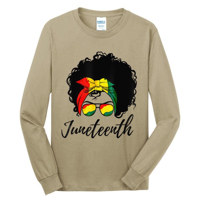 Afro Woman Black Queen African American History Juneteenth Tall Long Sleeve T-Shirt