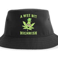 A Wee Bit Highrish Funny 420 Weed Marijuana St Patricks Day Sustainable Bucket Hat