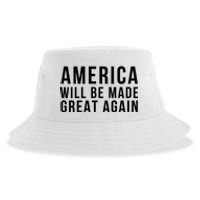 America Will Be Made Great Again Trump 45 47 Trump 2024 Hell Be Back 2024 Sustainable Bucket Hat