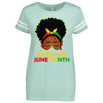 Afro Woman Black Queen African American Melanin Juneteenth Enza Ladies Jersey Football T-Shirt