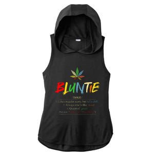 Aunt Wear Bluntie Funny Aunt Weed Ladies PosiCharge Tri-Blend Wicking Draft Hoodie Tank