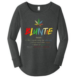 Aunt Wear Bluntie Funny Aunt Weed Women's Perfect Tri Tunic Long Sleeve Shirt