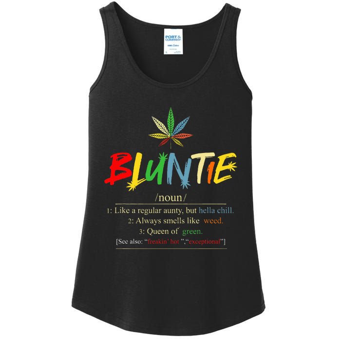 Aunt Wear Bluntie Funny Aunt Weed Ladies Essential Tank