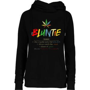 Aunt Wear Bluntie Funny Aunt Weed Womens Funnel Neck Pullover Hood