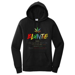 Aunt Wear Bluntie Funny Aunt Weed Women's Pullover Hoodie