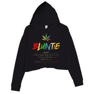 Aunt Wear Bluntie Funny Aunt Weed Crop Fleece Hoodie