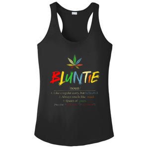 Aunt Wear Bluntie Funny Aunt Weed Ladies PosiCharge Competitor Racerback Tank