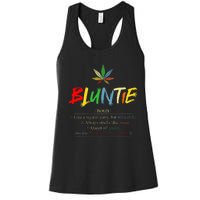 Aunt Wear Bluntie Funny Aunt Weed Women's Racerback Tank