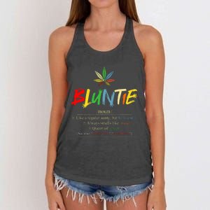 Aunt Wear Bluntie Funny Aunt Weed Women's Knotted Racerback Tank