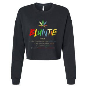 Aunt Wear Bluntie Funny Aunt Weed Cropped Pullover Crew